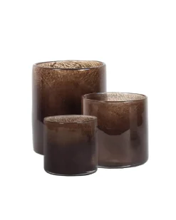 Tell me More Lyric Candle Holder Dark Brown