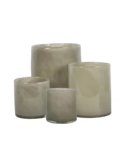 Tell me More Lyric Candle Holder Warm Grey