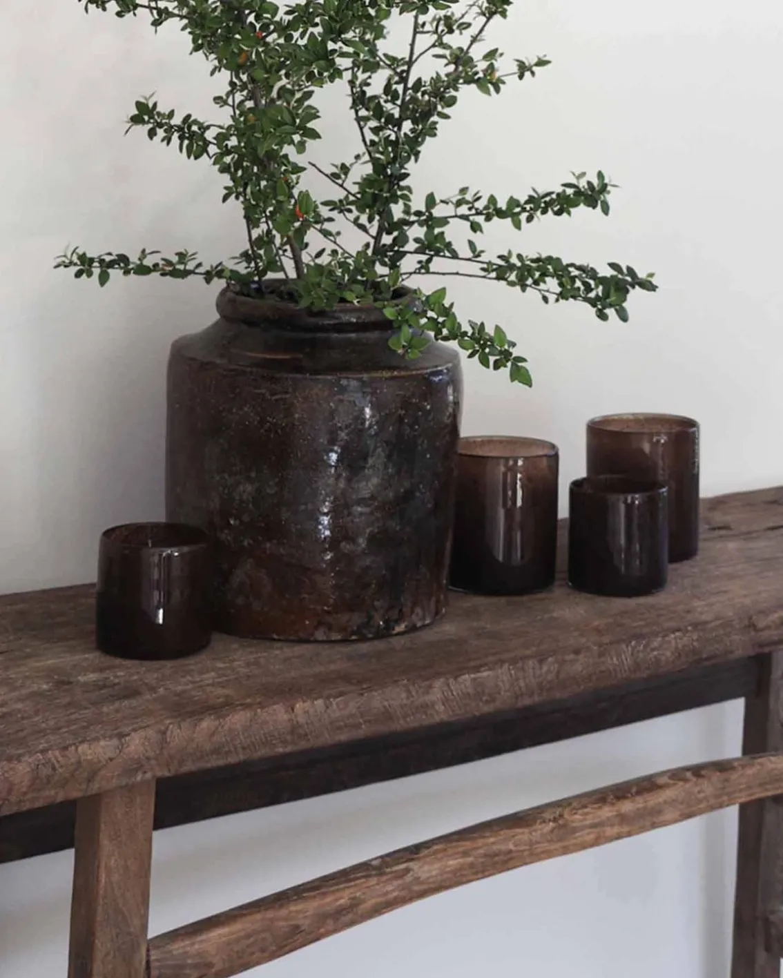 Tell me More Lyric Candle Holder Dark Brown