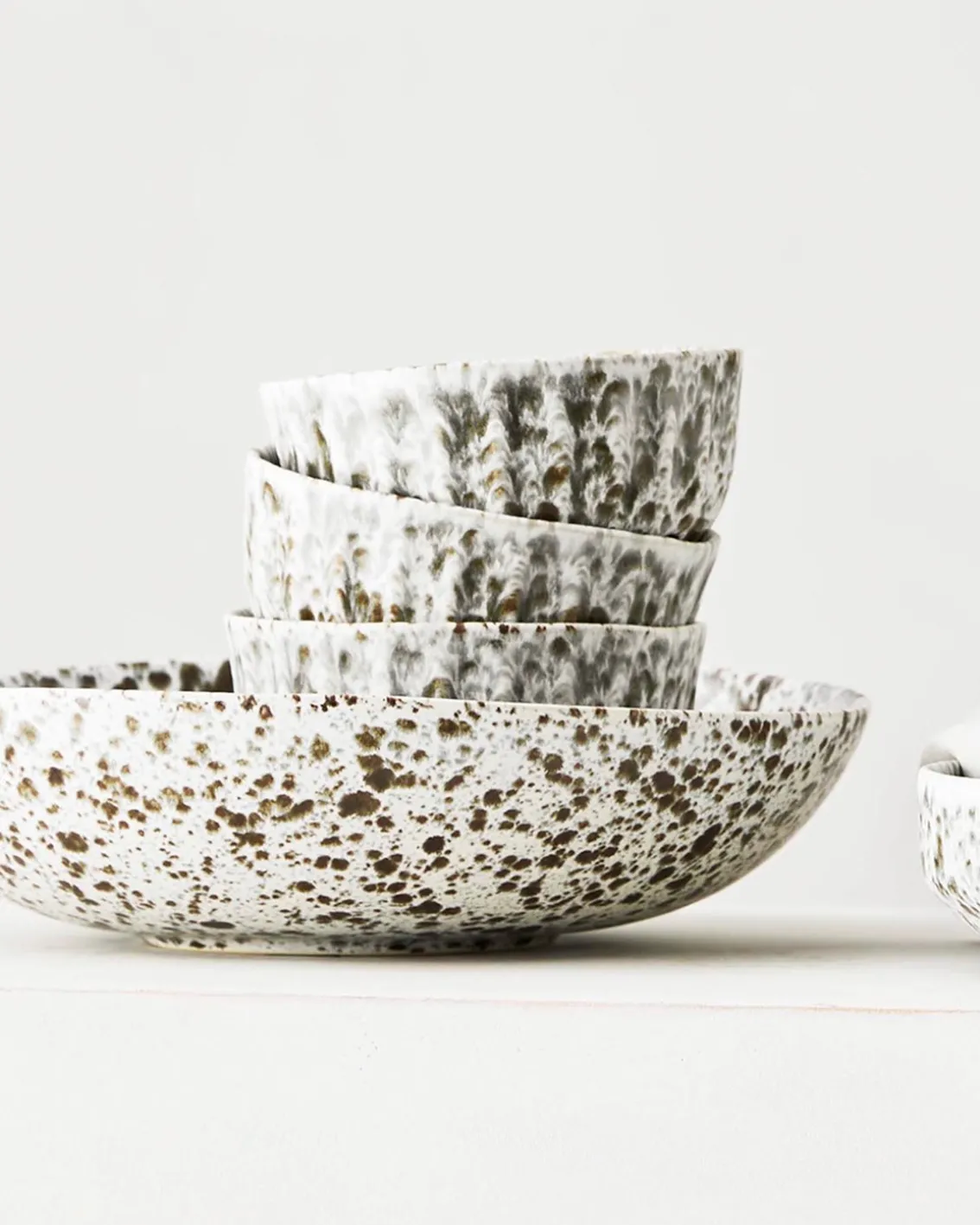Tell me More Rivoli Bowl Small Green Splatter