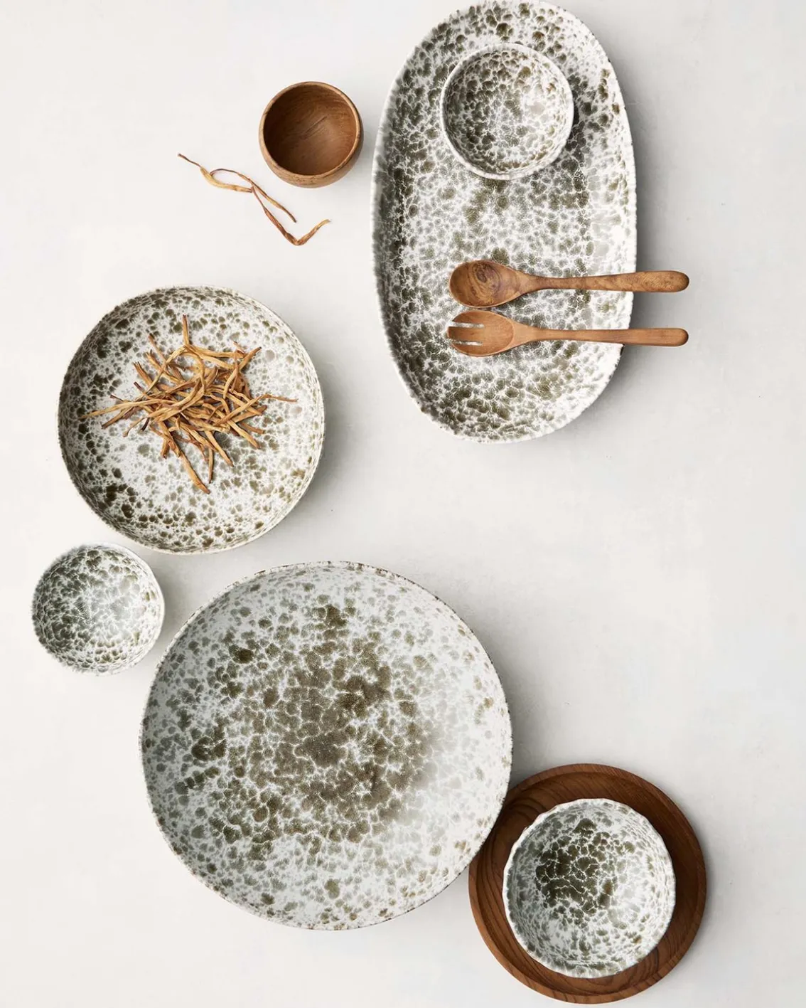 Tell me More Rivoli Bowl Mini Green Splatter