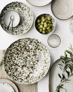 Tell me More Rivoli Salad Bowl Medium Green Splatter