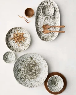 Tell me More Rivoli Serving Plate Small Green Splatter