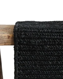 Tell me More Sumak Hemp Rug Black