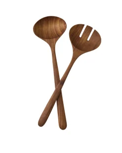 Tell me More Teak Salad Set Brown