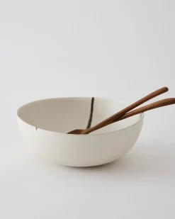Tell me More Toledo Salad Bowl Medium White/Black/Green