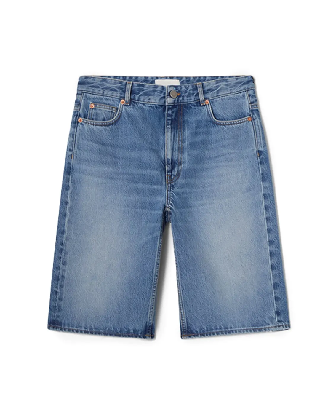 Teurn Studios Boyfriend Fit Denim Shorts Blue Wash