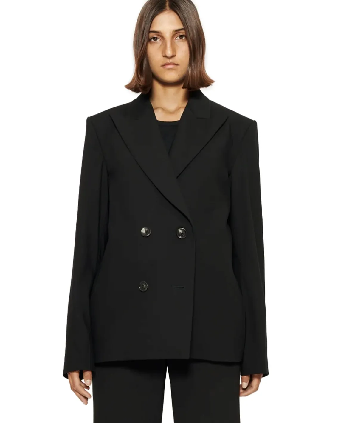 Teurn Studios Double-Breasted Blazer Black
