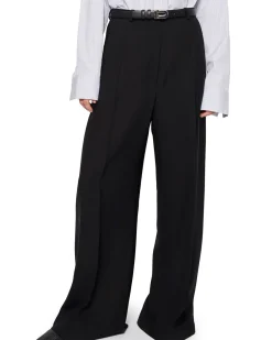 Teurn Studios Flat-Front Tailored Trousers Black