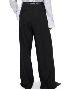 Teurn Studios Flat-Front Tailored Trousers Black