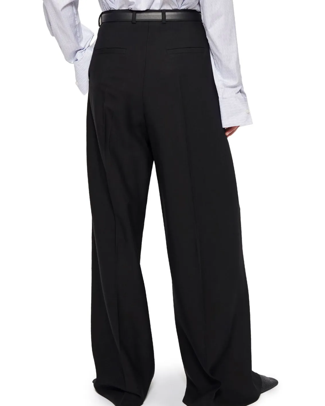 Teurn Studios Flat-Front Tailored Trousers Black