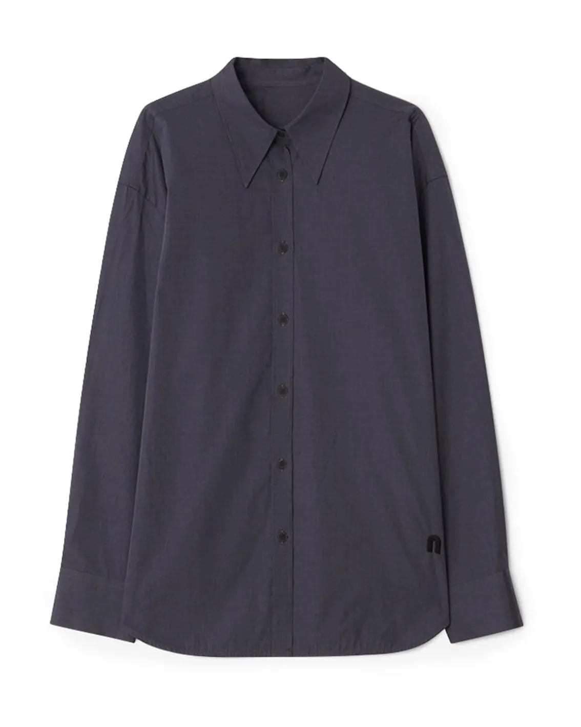 Teurn Studios Pointy Collar Poplin Shirt Dark Grey