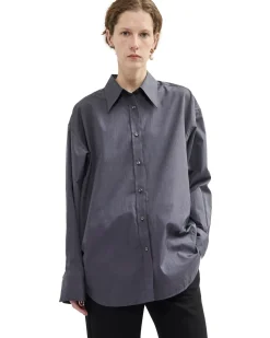 Teurn Studios Pointy Collar Poplin Shirt Dark Grey