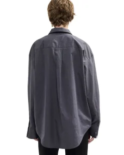 Teurn Studios Pointy Collar Poplin Shirt Dark Grey