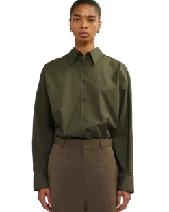 Teurn Studios Relaxed Poplin Shirt Khaki Green