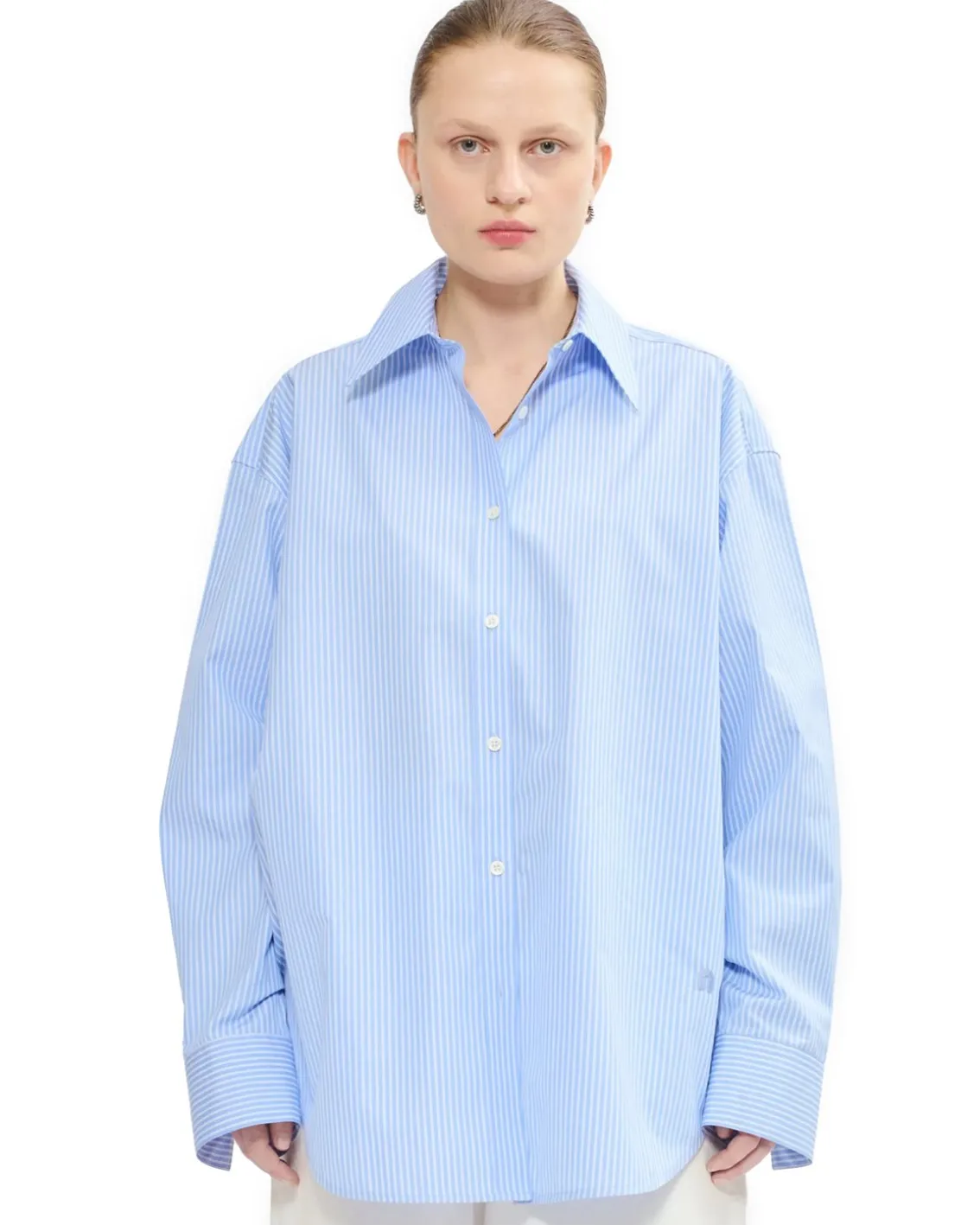 Teurn Studios Relaxed Poplin Shirt Blue/White