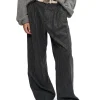 Teurn Studios Relaxed-Fit Pleated Trousers Grey Pinstripe