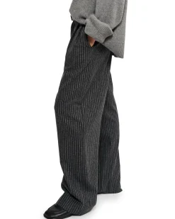 Teurn Studios Relaxed-Fit Pleated Trousers Grey Pinstripe