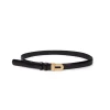 Teurn Studios Signature Monogram Leather Belt Gold Black