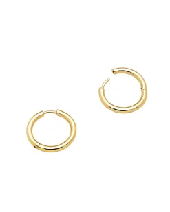 Tom Wood Classic Hoop Earrings Medium Gold