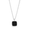 Tom Wood Cushion Pendant Onyx Silver