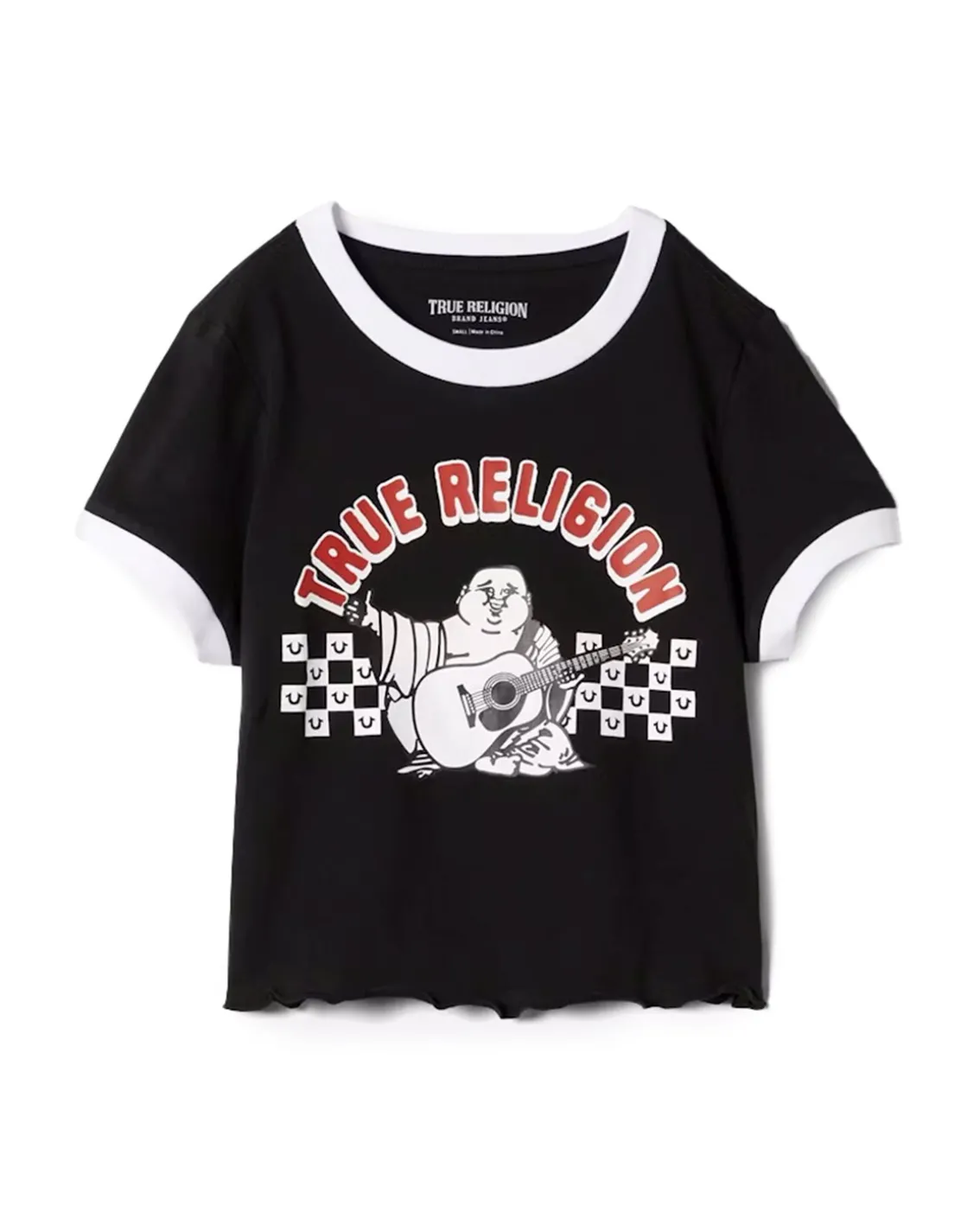 True Religion Buddha Baby Tee Jet Black