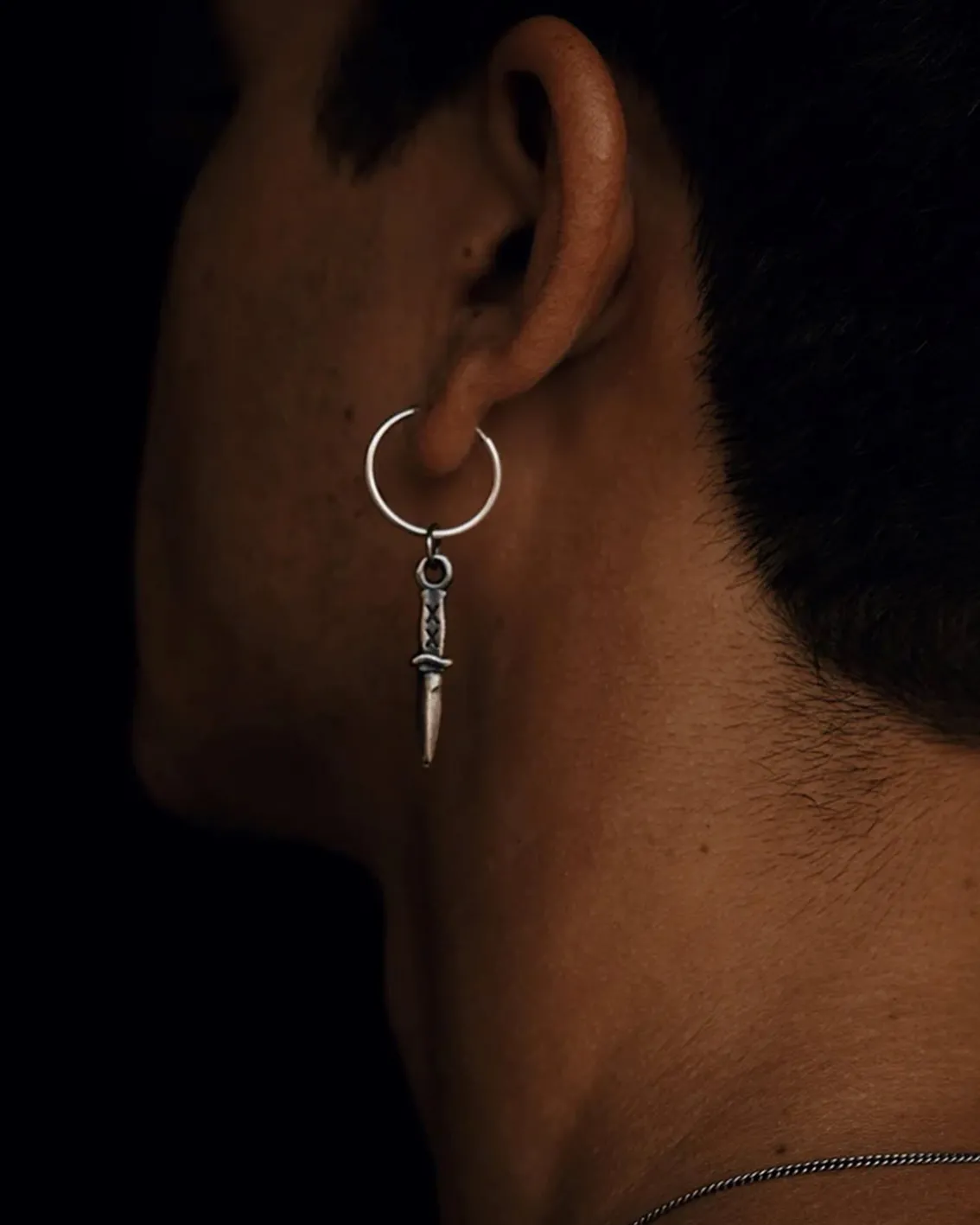 TwoJeys Bowies Knife Earring Silver