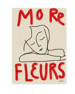 Wall of Art Lisa Wirenfelt More Fleurs Red