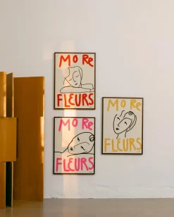 Wall of Art Lisa Wirenfelt More Fleurs Red