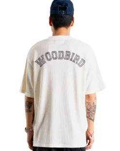 Woodbird Baine Waffel Tee Off White