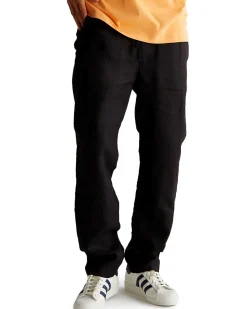 Woodbird Eik Linen Pant Black