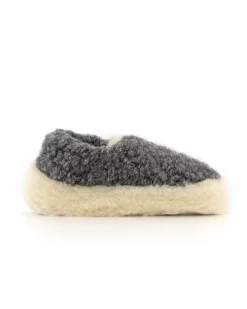 Yoko Wool Siberian Slippers Graphite