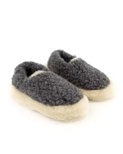 Yoko Wool Siberian Slippers Graphite