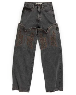 Y/Project Maxi Cowboy Cuff Jeans Evergreen Vintage Black