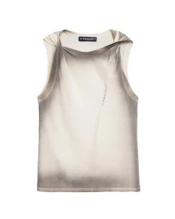 Y/Project Twisted Shoulder Tank Top Beige Spray